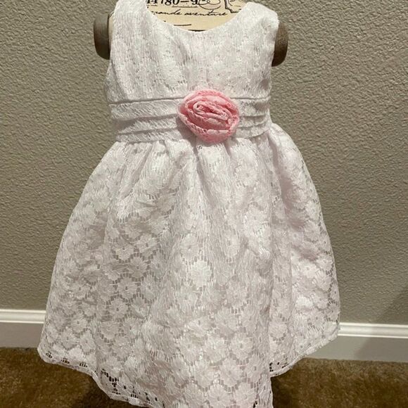 NWOT George Girl White Floral Lace Style Dress Size 18M - Picture 1 of 6